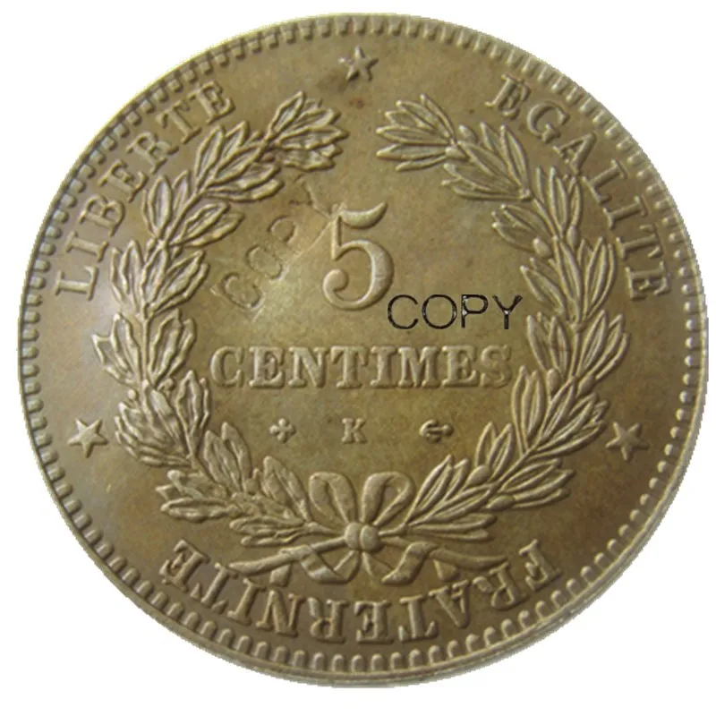 Франция 5 центимов 1874 k копия монеты