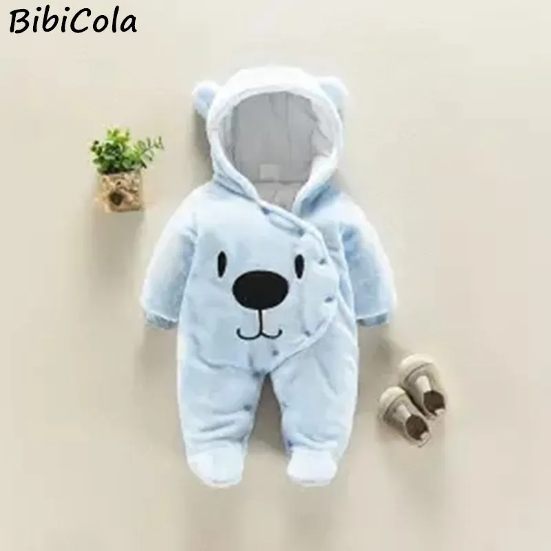 

Baby Winter Warm Romper Newborn Girls Overall Flannel Autumn Long Sleeve for Boy Clothes Jumpsuit Costume Infant Bear Pajamas