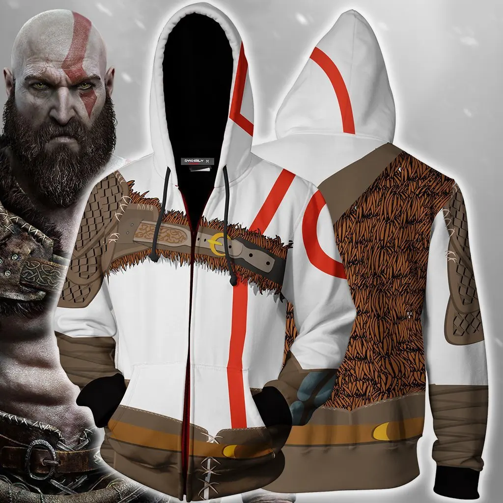 Игра God of War Kratos Armor Косплей костюмы молния с капюшоном 3D печатная куртка модная