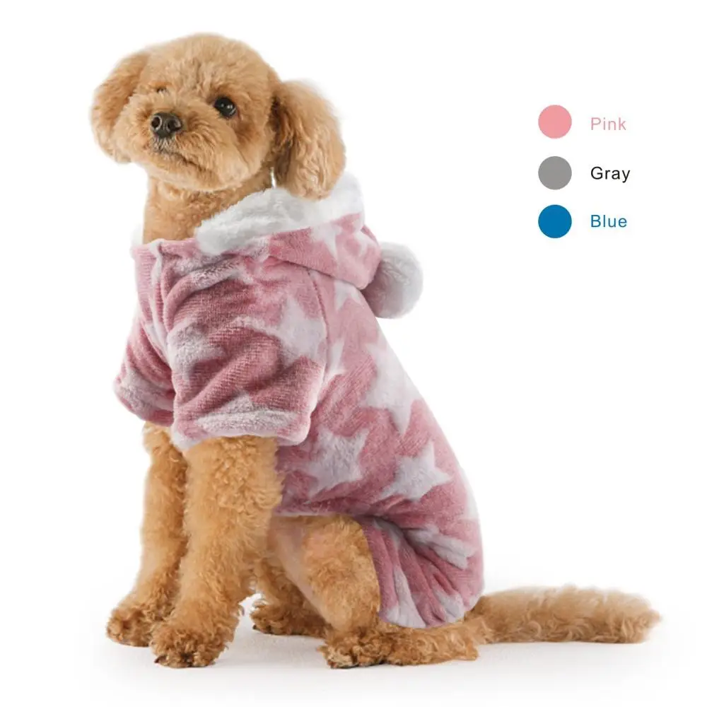 Теплая мягкая одежда для собак зимняя Пижама домашних животных комбинезон