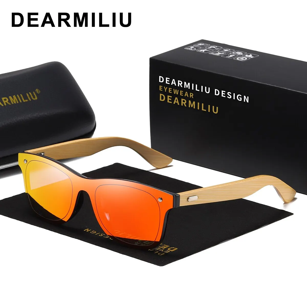 Солнцезащитные очки DEARMILIU Мужские Винтажные натуральные деревянные модные