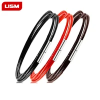 1 3mm black leather cord necklace cord wax rope lace chain with stainless steel rotary clasp for diy necklaces jewelry