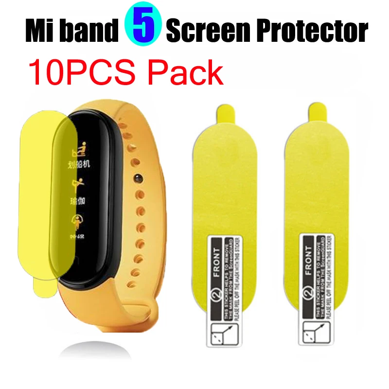 10 шт. в упаковке для Xiaomi Mi Band 5 защита экрана ТПУ чехол mi5 miband браслет пленка