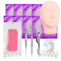 q extension set mannequin for eyelashes dummy head practice set eyelash extension supplies training kits