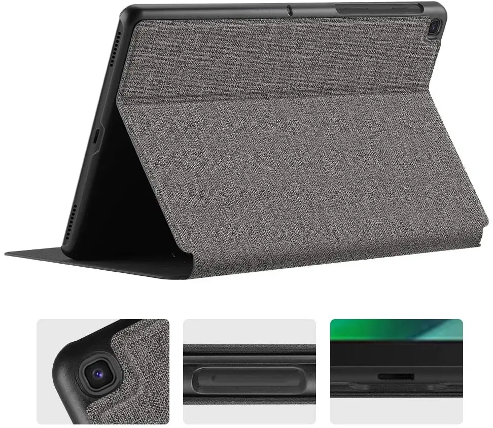 

EasyAcc Case for Samsung Galaxy Tab S5E T720 / T725 Book Cover Light and Thin Stand Function and Auto Wake/Sleep PU Gray Case