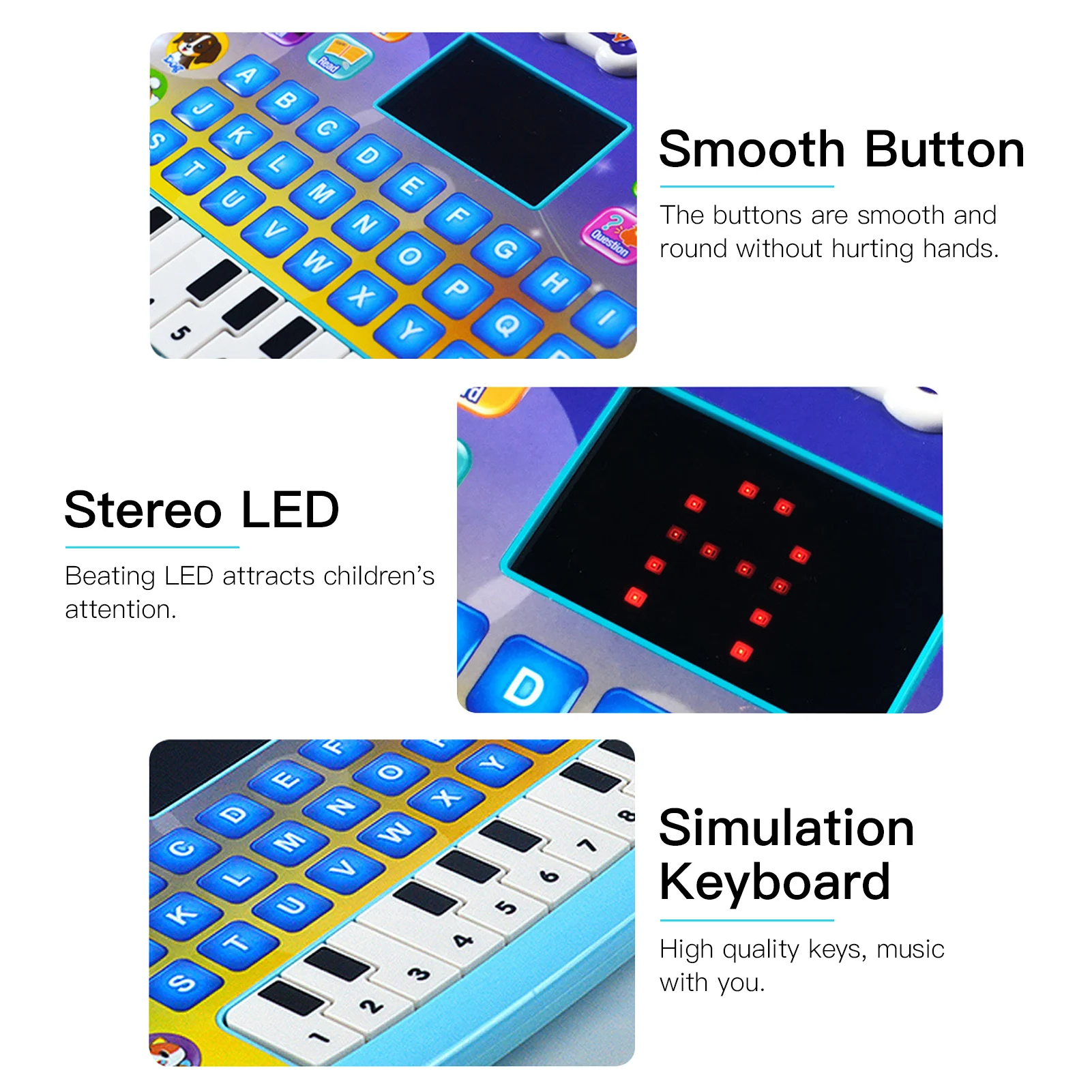 

Early Educational Toy Learning Tablet Toddler Computer Toy with LED Screen Display 8 Learning Modes Gift for Age 3-6 Kids