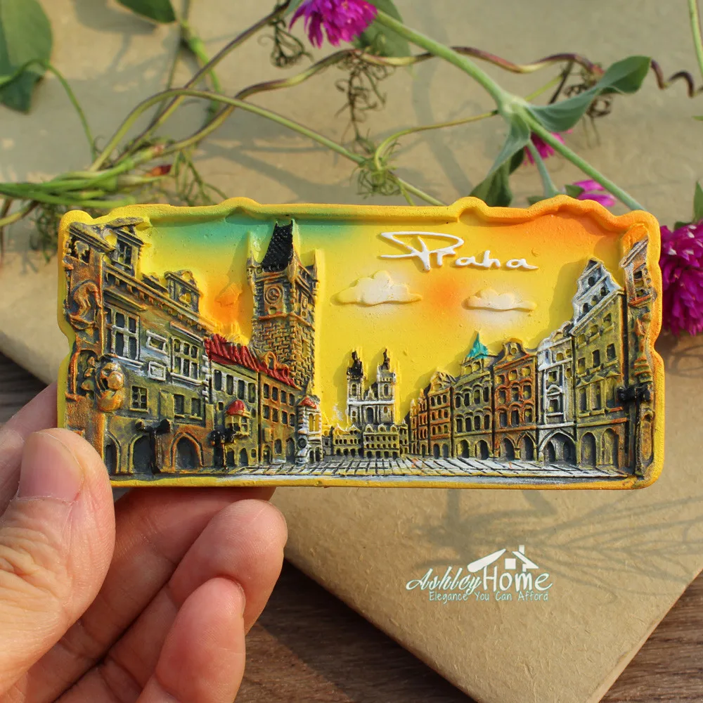 

Чешская Прага, старый город, квадратная фотография, 3D искусственная смола, наклейка, домашний декор