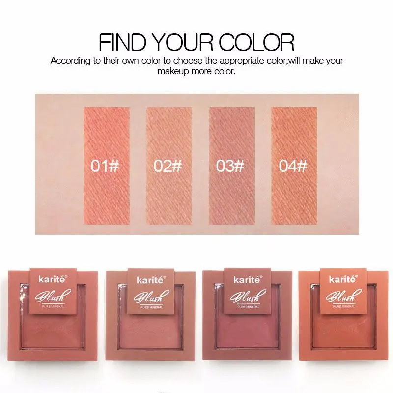 4 цвета Румяна квадратные матовые румяна осветляют кожу естественный