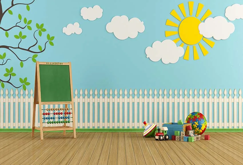 

Blue Wall White Clouds Sun Children Newborn Photography Background Backdrop Birthday Party Photocall