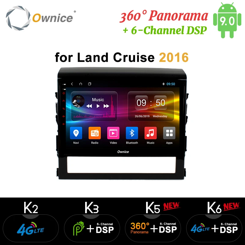 Ownice Android9.0 Восьмиядерный Автомобильный dvd плеер для Toyota Land Cruiser 200 LC200 2016 k3 k5 k6 GPS