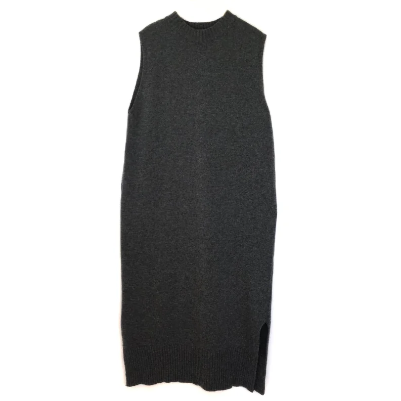 dark grey GCC2820 XITAO, вязаное платье с разрезом, модное, новинка, зимнее, длинное, без рукавов, прямое, маленькое, свежее, миноритарное, винтажное, пуловер, платье GCC2820 - Цвет: dark grey GCC2820