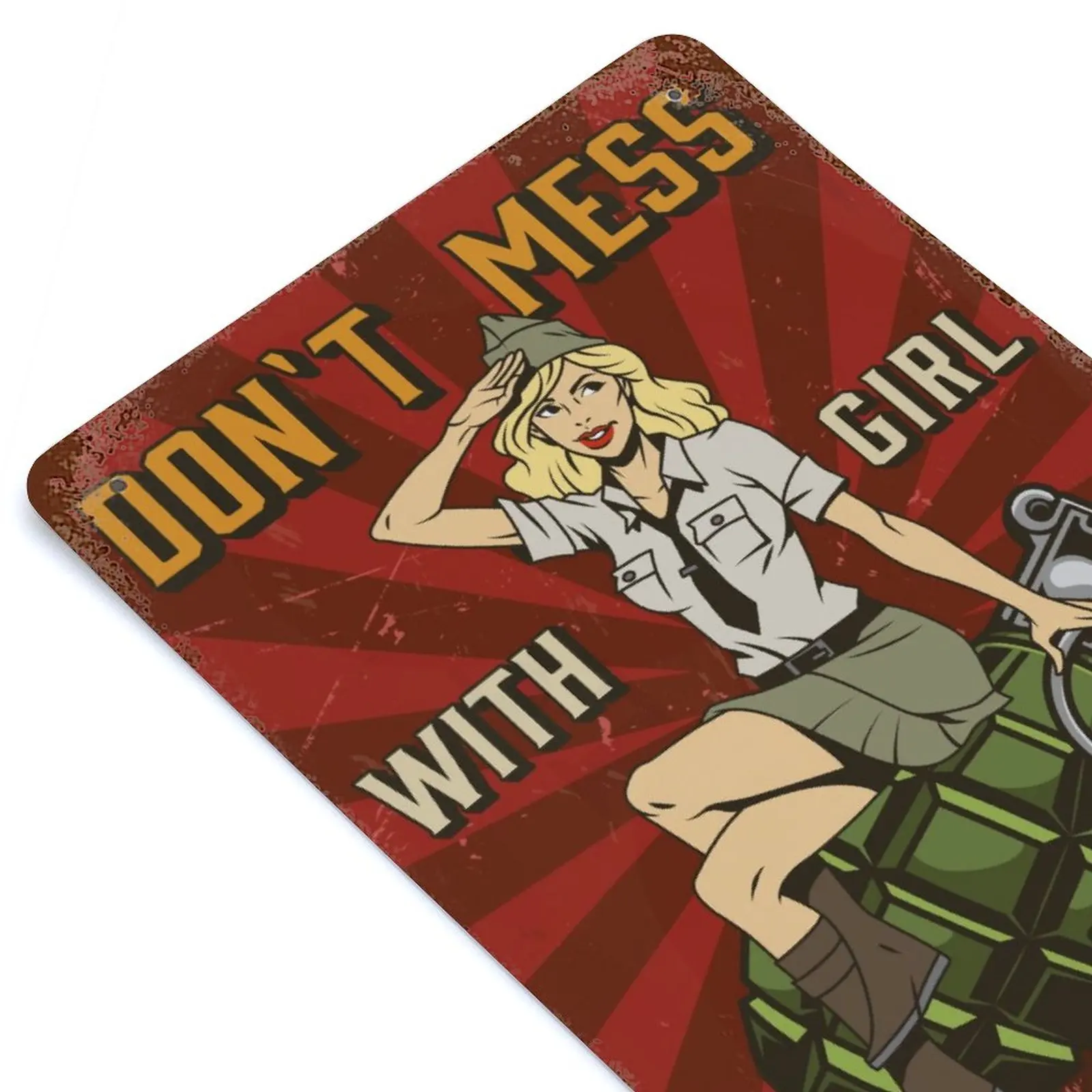 

Retro Army Pin Up Girl Printed Retro Metal Poster Home Wall Decoration Tin Sign Plaque