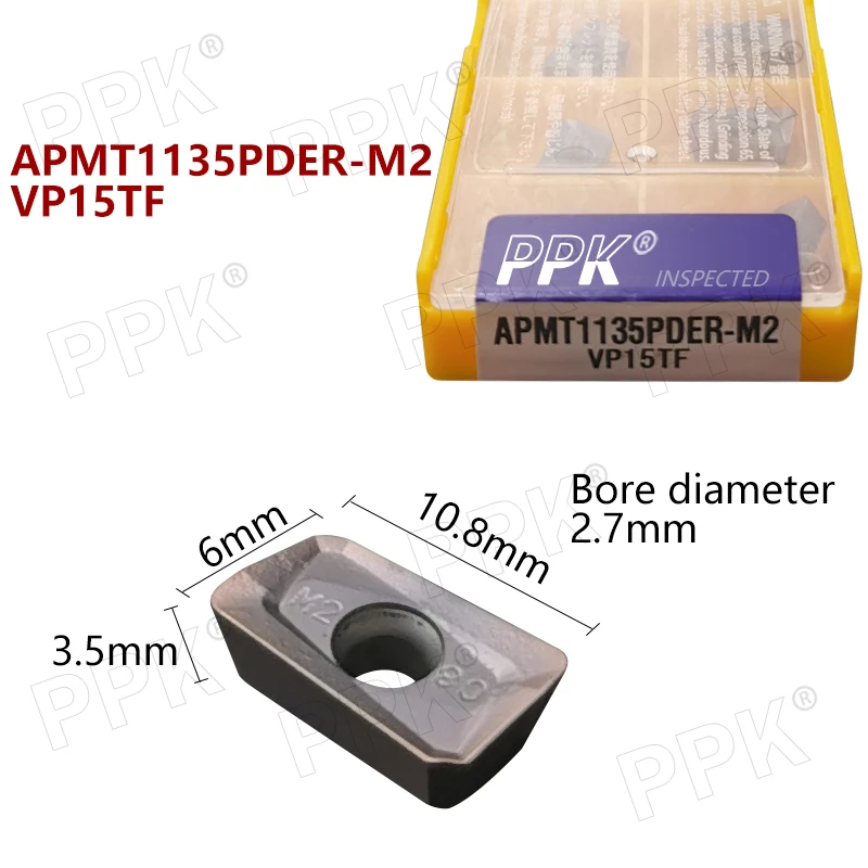 10 шт. APMT1135 PDER M2 VP15TF твердосплавный инструмент для обработки деталей вращения