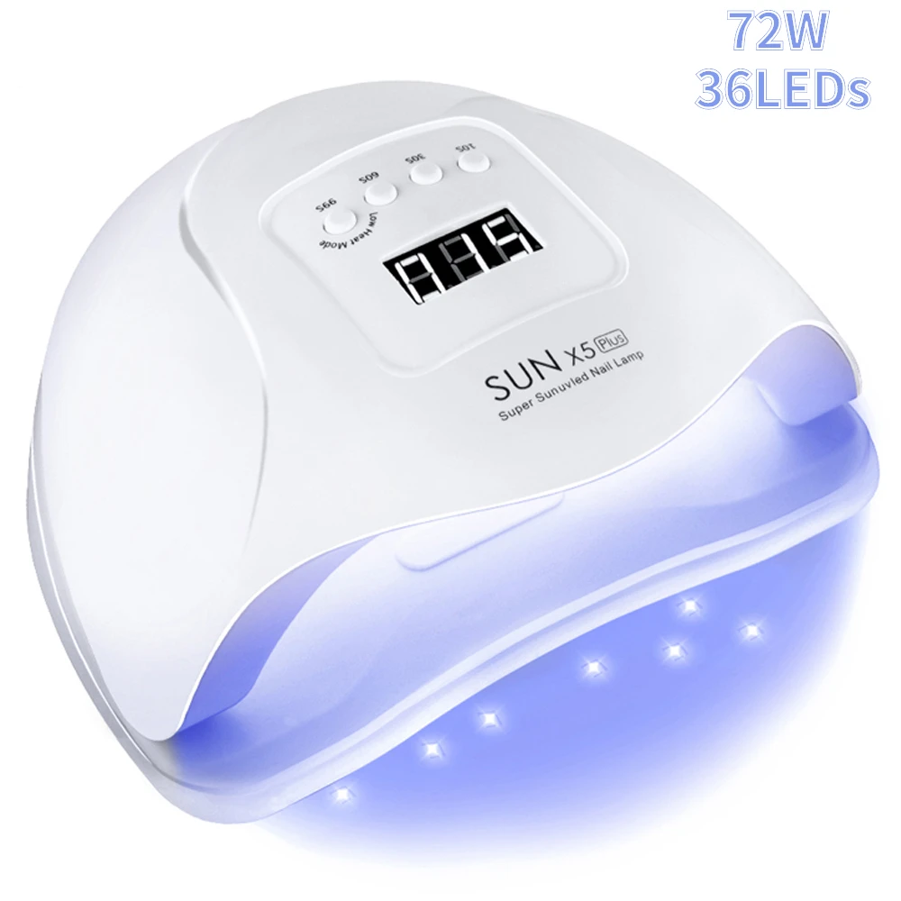 Лампа SUN 5X Plus УФ светодиодный для сушки ногтей сушилка гель лака лампа маникюра 72