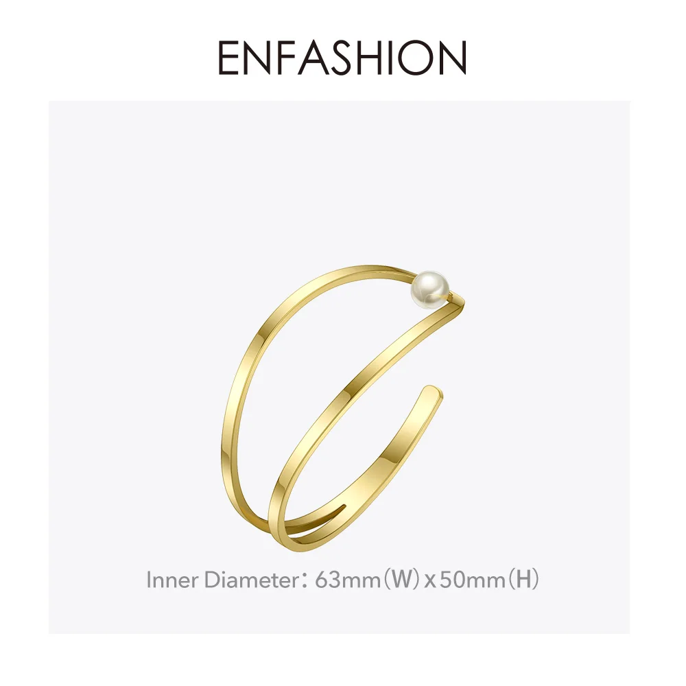 Женский Браслет манжета ENFASHION браслет золотистого цвета с жемчугом и c образной