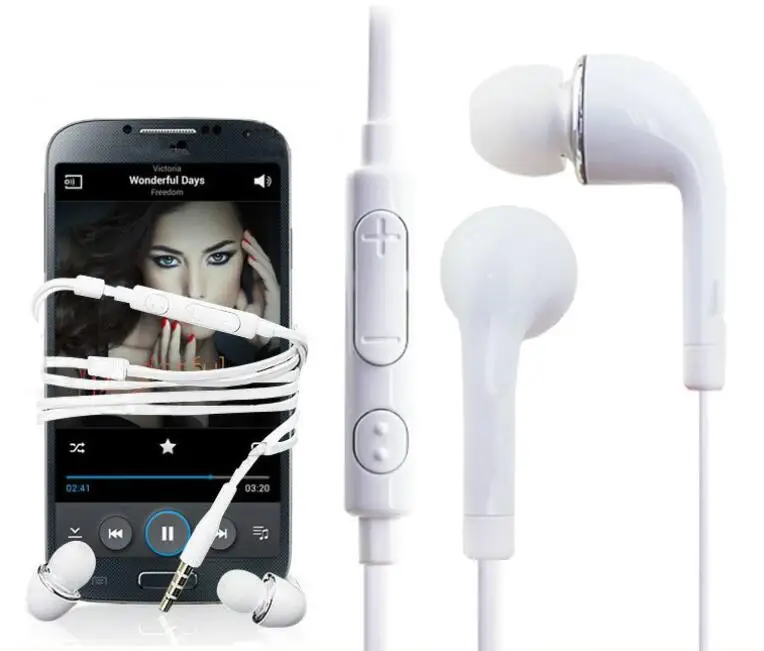 High quality 20pcs/lot J5 Headsets In-ear Earphones Headphones Hands-free with Mic For Samsung HTC Xiaomi 1 day shipping