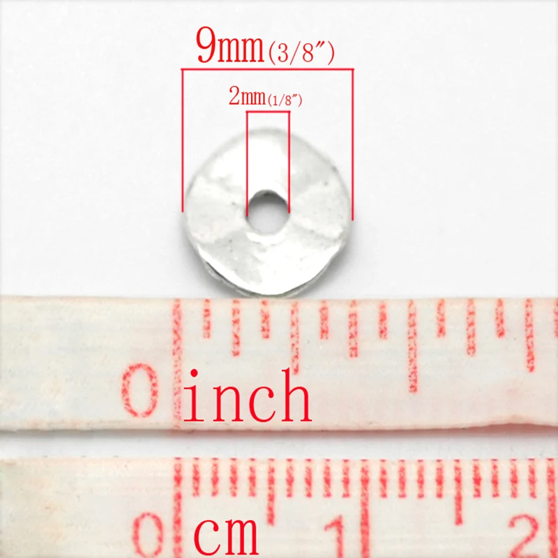 200 шт. Doreen Box Tortuose Ring Spacer Beads фурнитура Znic Alloy серебристый цвет диаметр 9 мм Для