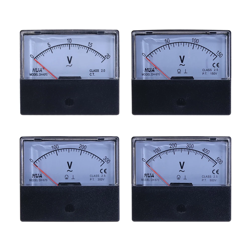 Аналоговый измеритель напряжения переменного тока вольтметр с DH-670 20 в 150 300 500 В