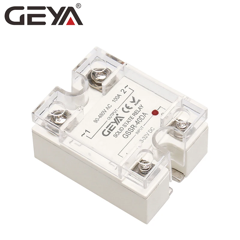 Однофазное твердотельное реле GEYA SSR 10DA/25DA/ 40DA/60DA/80DA/100DA с пастической крышкой