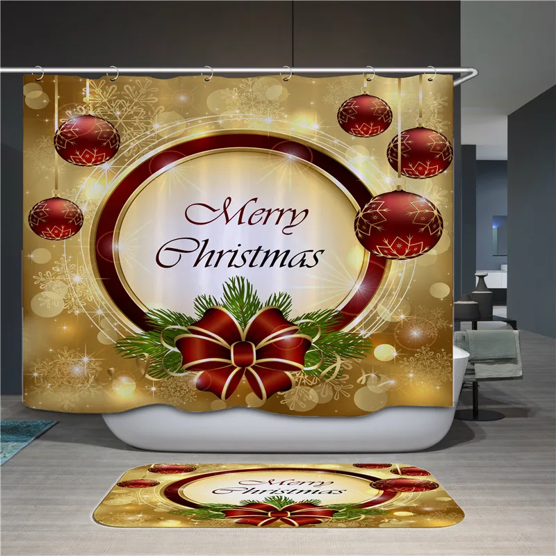 Счастливого Рождества Ванная комната комплект принт снеговик Дед Мороз Санта