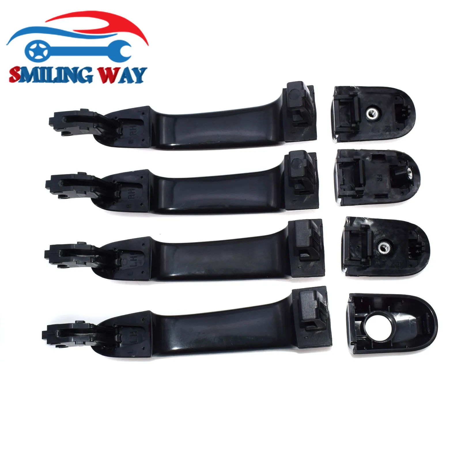 Хромированная черная внешняя и внутренняя дверная ручка 8 шт. передняя задняя