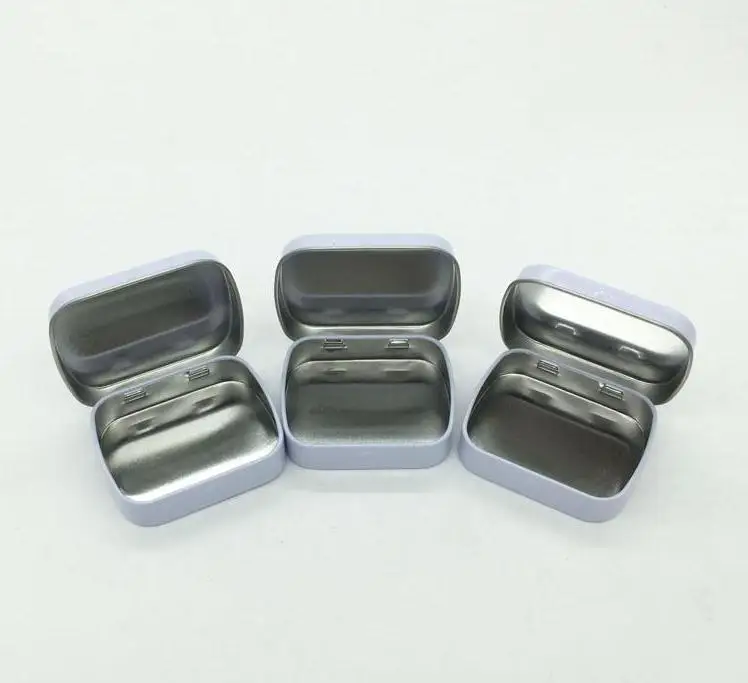 

200pcs/lot Mini Tin Box Gift Box/mint Metal Box White Rectangle Plain Metal Tin Storage Boxes Wholesale