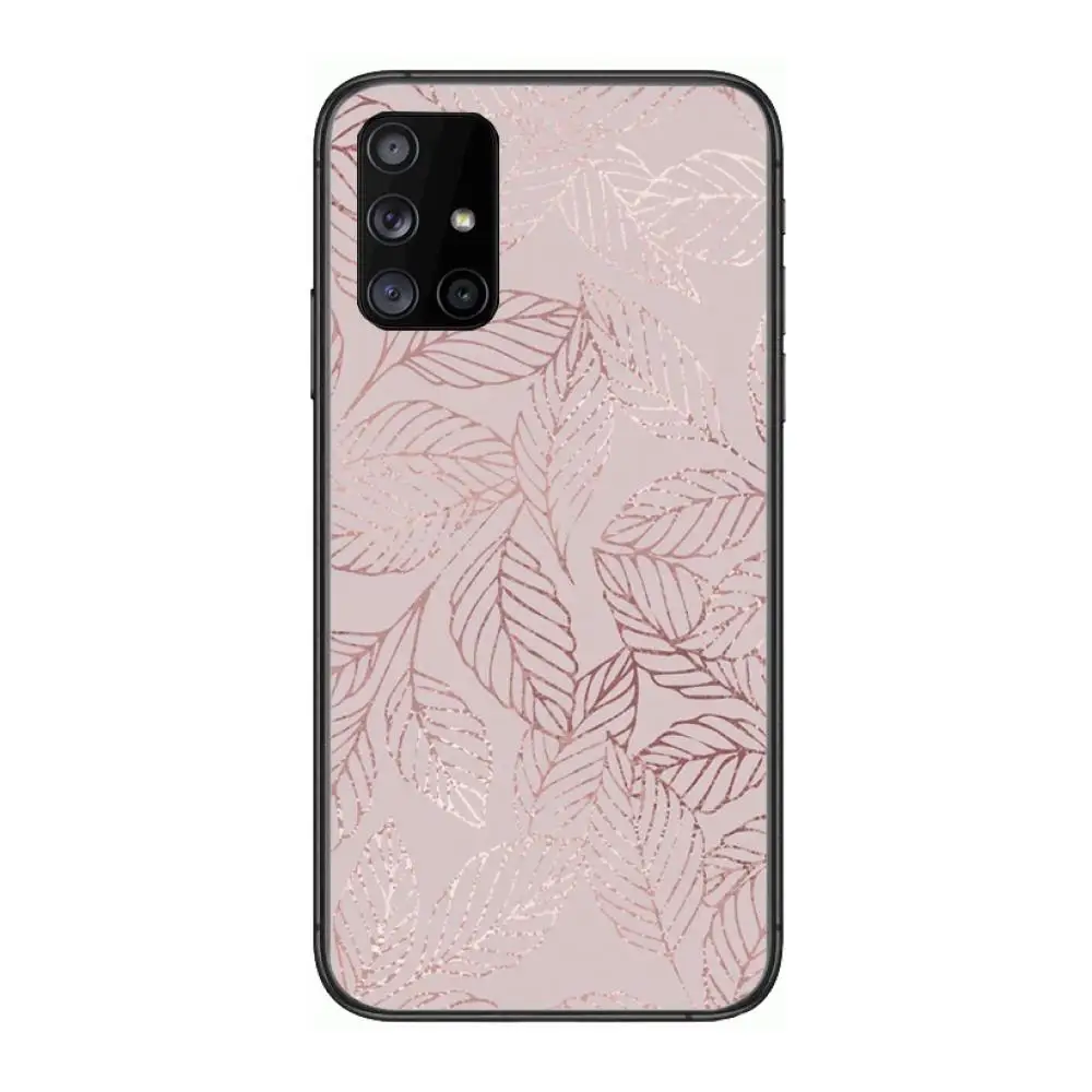 

Luxury art Golden Leaf Pineapple Phone Case Hull For Samsung Galaxy A 90 50 51 20 71 70 40 30 10 80 E 5G S Black Shell Art Cell