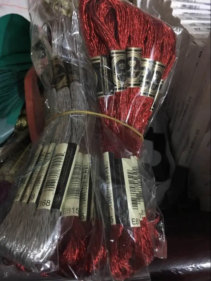 Металлическая пряжа вышивка крестиком золотые и серебряные Нитки/вышивка цвет