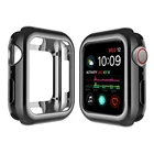 Чехол-бампер для Apple Watch, силиконовый, ультратонкий, с гальваническим покрытием, 44404238 мм