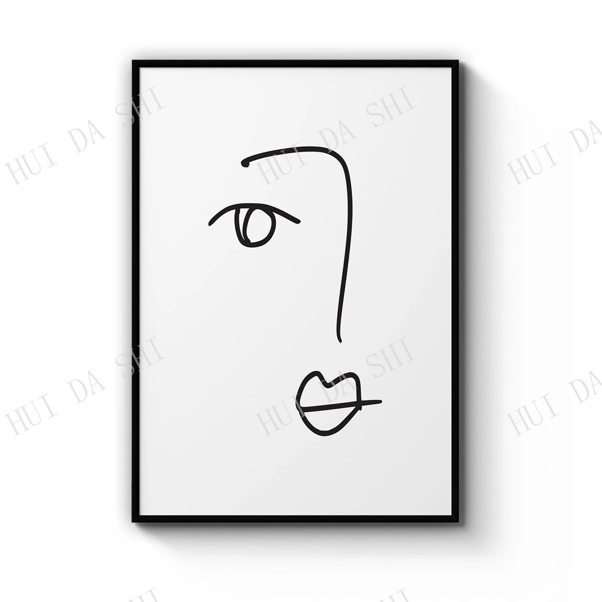 

Minimal Abstract Line Face Modern Wall Art Print Poster or Canvas Artwork