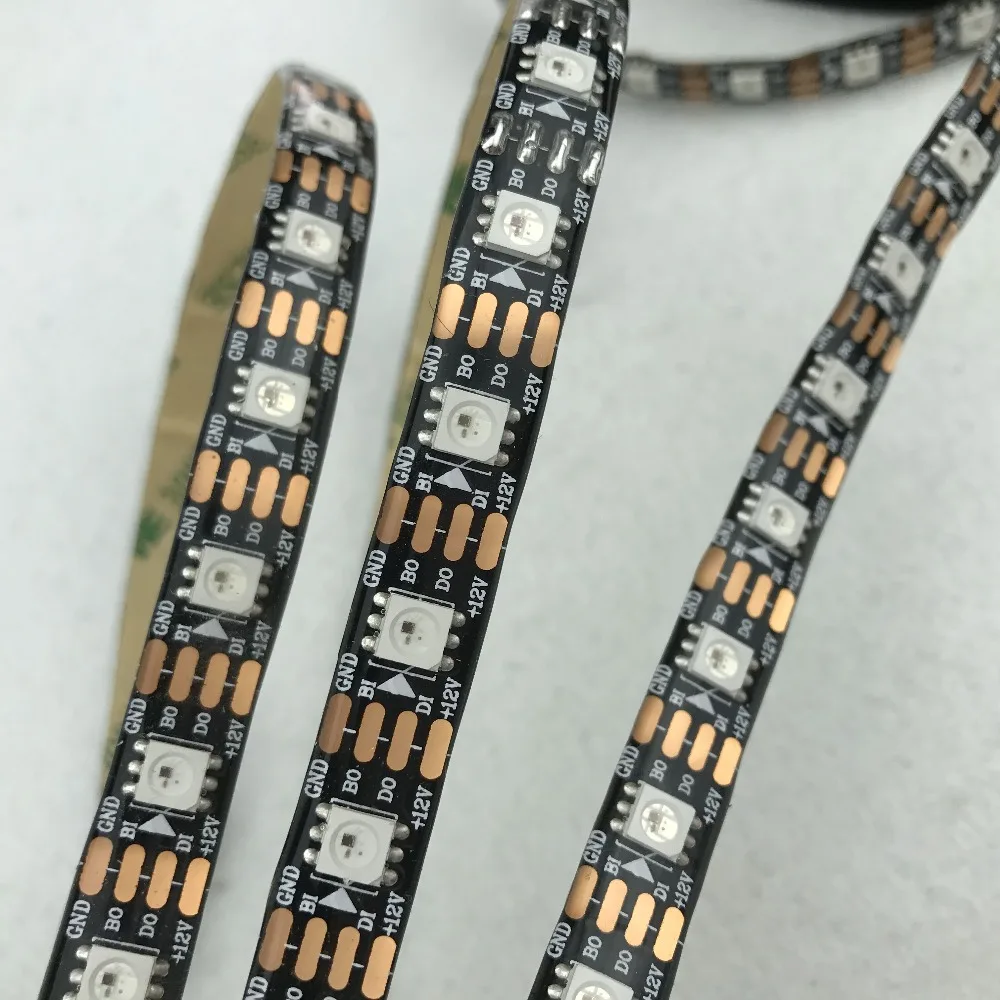 WS2815 DC12V RGB светодиодный Пиксели полосы светильник индивидуально адресуемых СВЕТОДИОДНЫЙ двойной сигнала синхро-адаптер длиной 1 м/5 м 30/60/144 Пиксели/светодиодный s/m светодиодный лента 12v