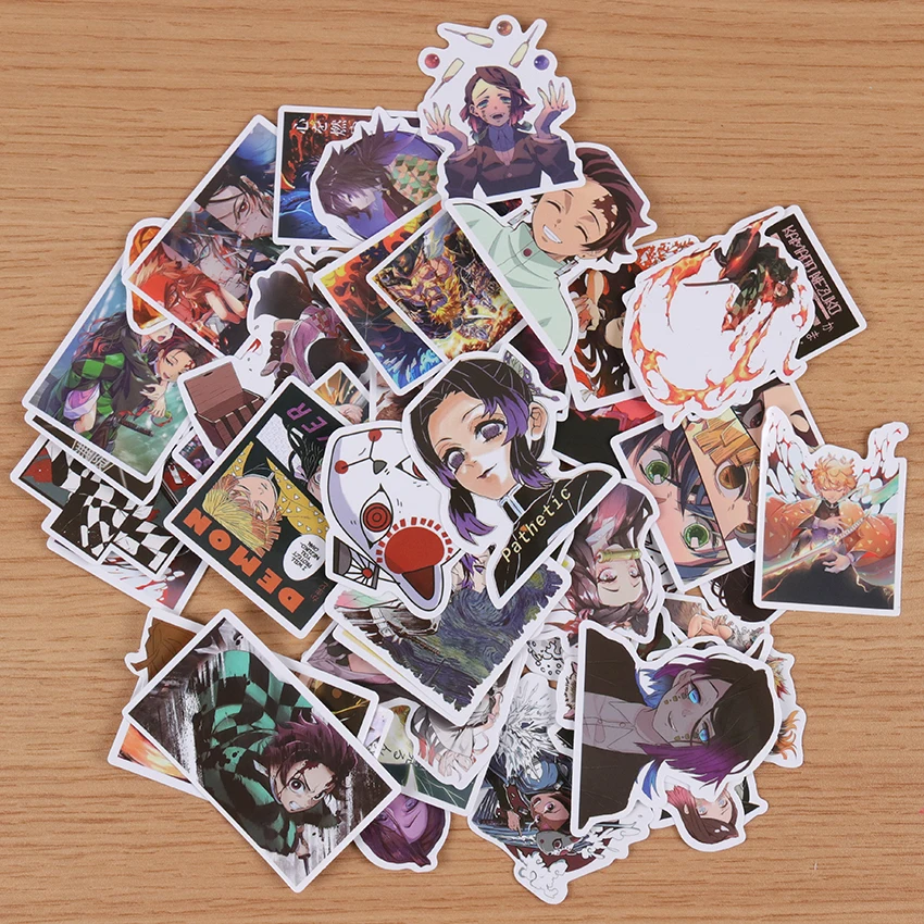 50 шт. стикеры с аниме убийца демонов скейтборд мотоциклетная гитара девушка
