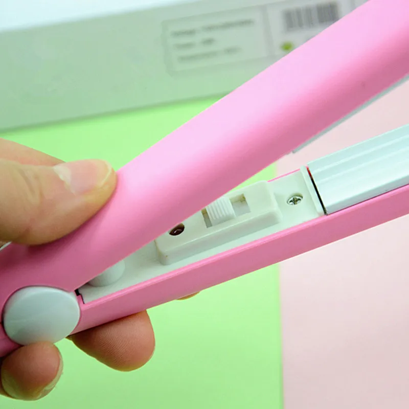 Мини выпрямитель плоский щипцы для завивки керамический розовый гофрированная