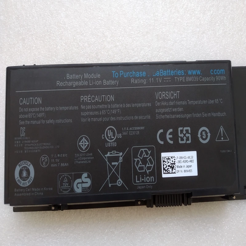 8M039 for Dell Precision M2400 M4400 M6400 M6500 C565C G102C F678F KR854 5K145 DW554 DW842 Genuine Laptop Battery 11.1V 90Wh | Компьютеры