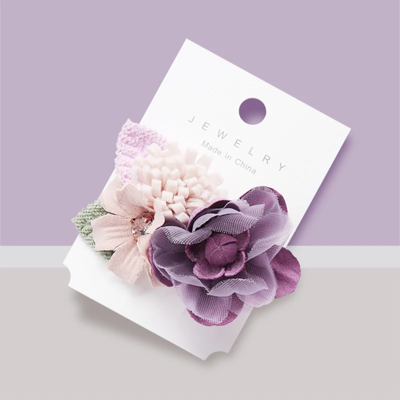 2 шт./лот Цветочные заколки для девочек Искусственные цветы ручной работы волос