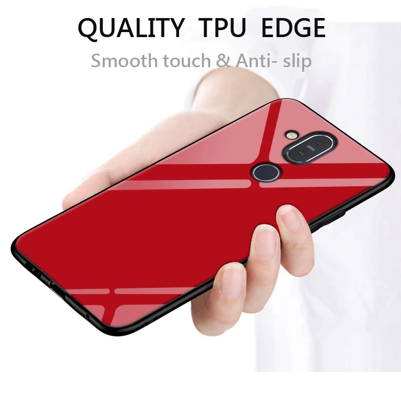 UPaitou Tempered Glass Case for Nokia 8.1 X7 X6 6.1 7 Plus TPU Edge Bumper Shockproof Luxury 7.1 Cover |