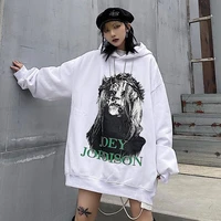 cool girl high street hoodies harajuku style trendy loose printed tops female plus velvet autumn winter punk jacket hoody women