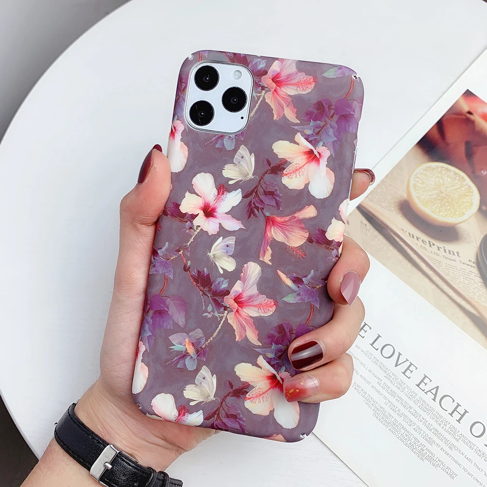 LOVECOM Ретро вишневые чехлы для телефонов с изображением цветов для iPhone 11 Pro Max XS Max XR XS X 6 6S 7 8 Plus матовая жесткая PC задняя крышка чехлы Подарки