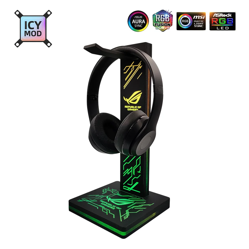 ARGB Headphone Holder RGB Headset Bracket Custom LOGO Earphone Stand 5V3PIN AURA SNC ROG Metal Frame Symphony Customization MOD |