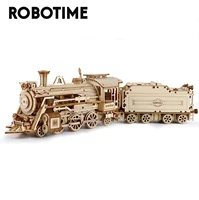 robotime rokr train model 3d wooden puzzle toy assembly locomotive model building kits for children kids birthday gift