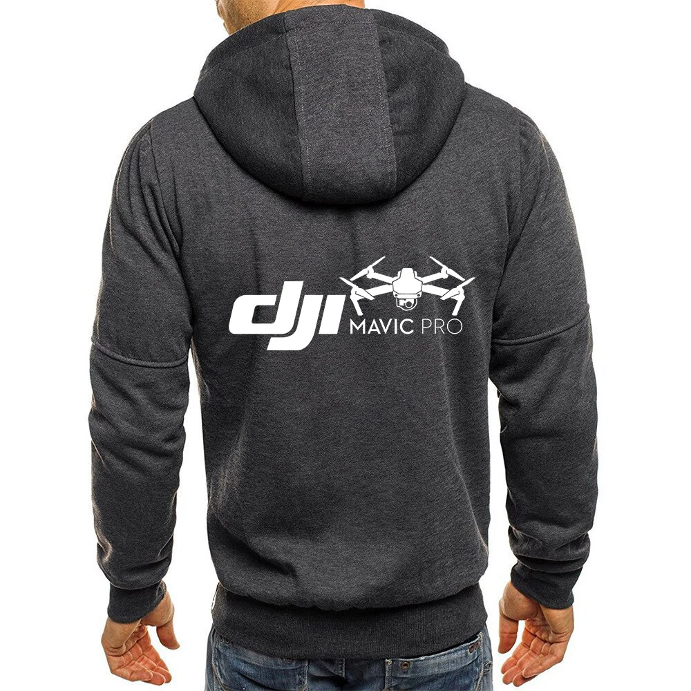 

New Dji Mavic Pilot Logo Autumn Mens Casual Long Sleeve Mans Hoodies Sweatshirts Slim Zipper Hoody Sweatshirt Streetwear Coat