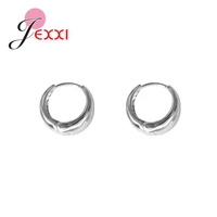 new simple 925 sterling silver hoop earrings for women girls lovely style round circle earring hoops wholesale