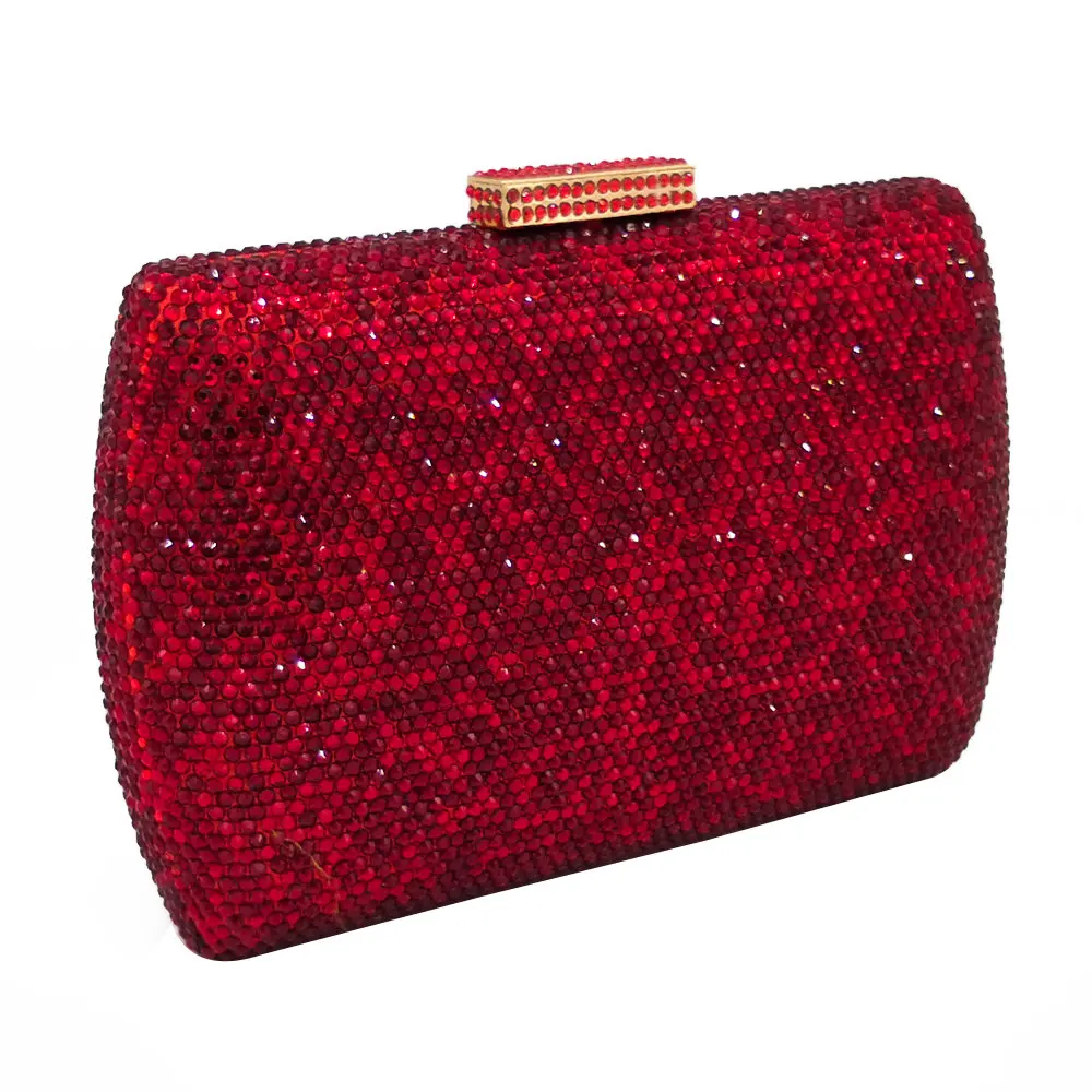 Женский Блестящий клатч с двумя цветами Красного рубина вечерняя сумочка