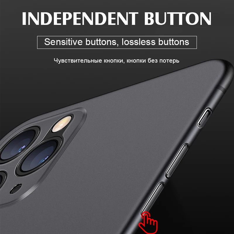 KEYSION Shockproof 0.3MM Ultra Thin Case for iPhone 11 Pro Max Matte Back Phone Cover XS XR X |