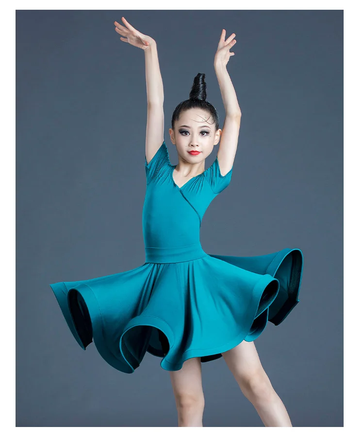 Платье для латинских танцев девочек Бальные танцы детские танцевальные костюмы