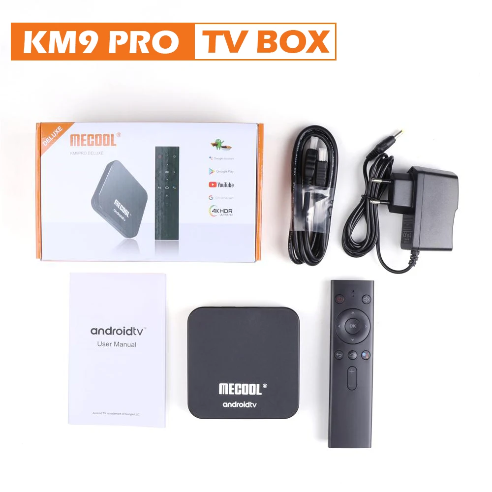 ТВ приставка MECOOL KM9 PRO сертифицированная Google Android 9 0 ATV 4G 32G TV Amlogic S905X2 4 K двойной Wifi