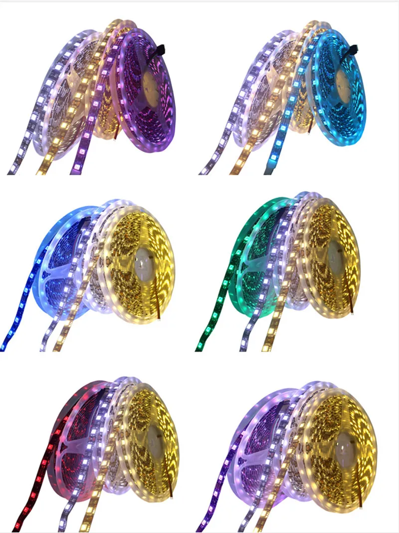 Гибкая светодиодная ленсветильник 5050 DC12 в 60 светодиодов/м белый/теплый