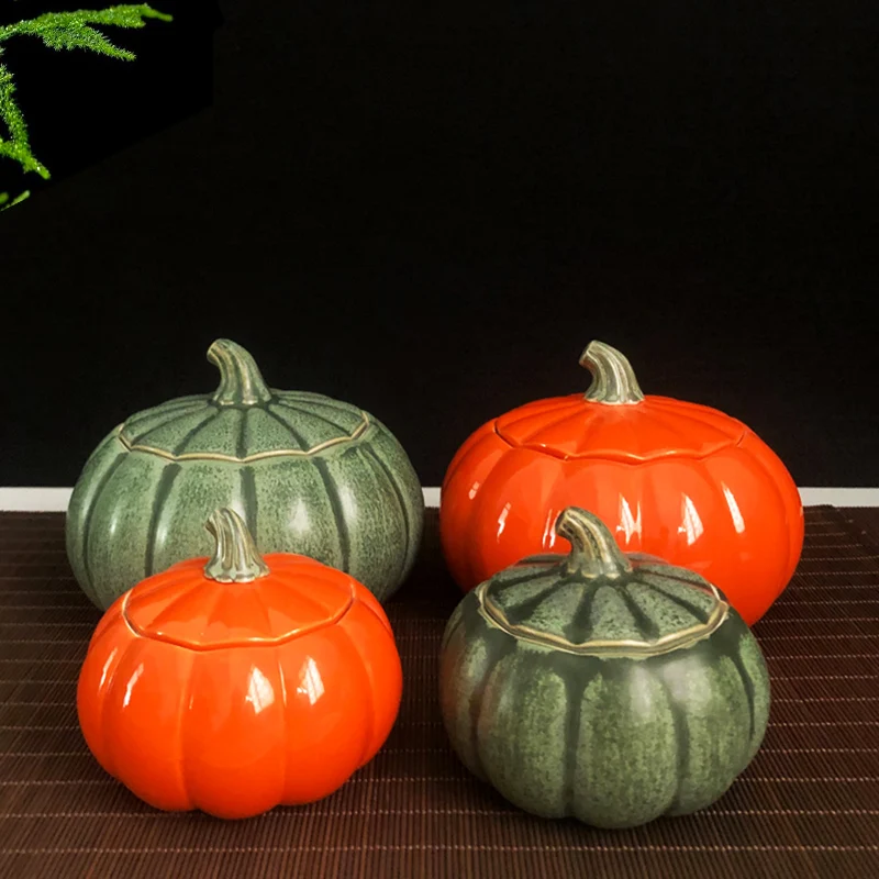 Китайский керамический чай кунг фу Цветной глянцевый контейнер для хранения с