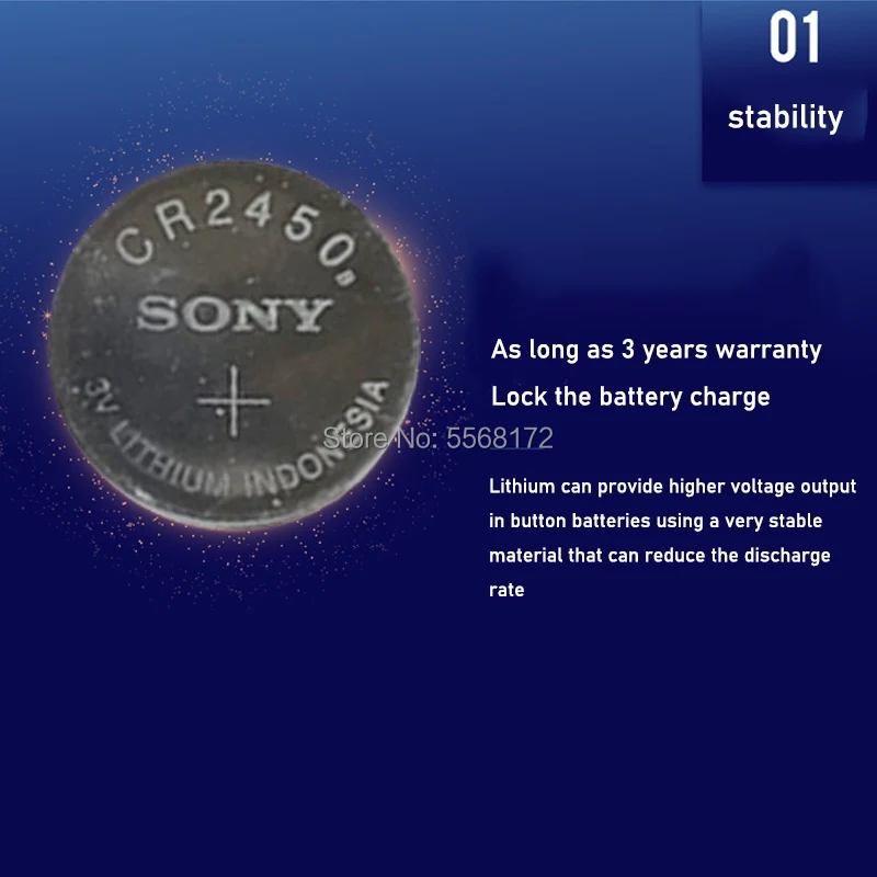 5 шт. 100% оригинальный Sony CR2450 CR 2450 3 в 550 мАч литиевые батареи для часы swatch