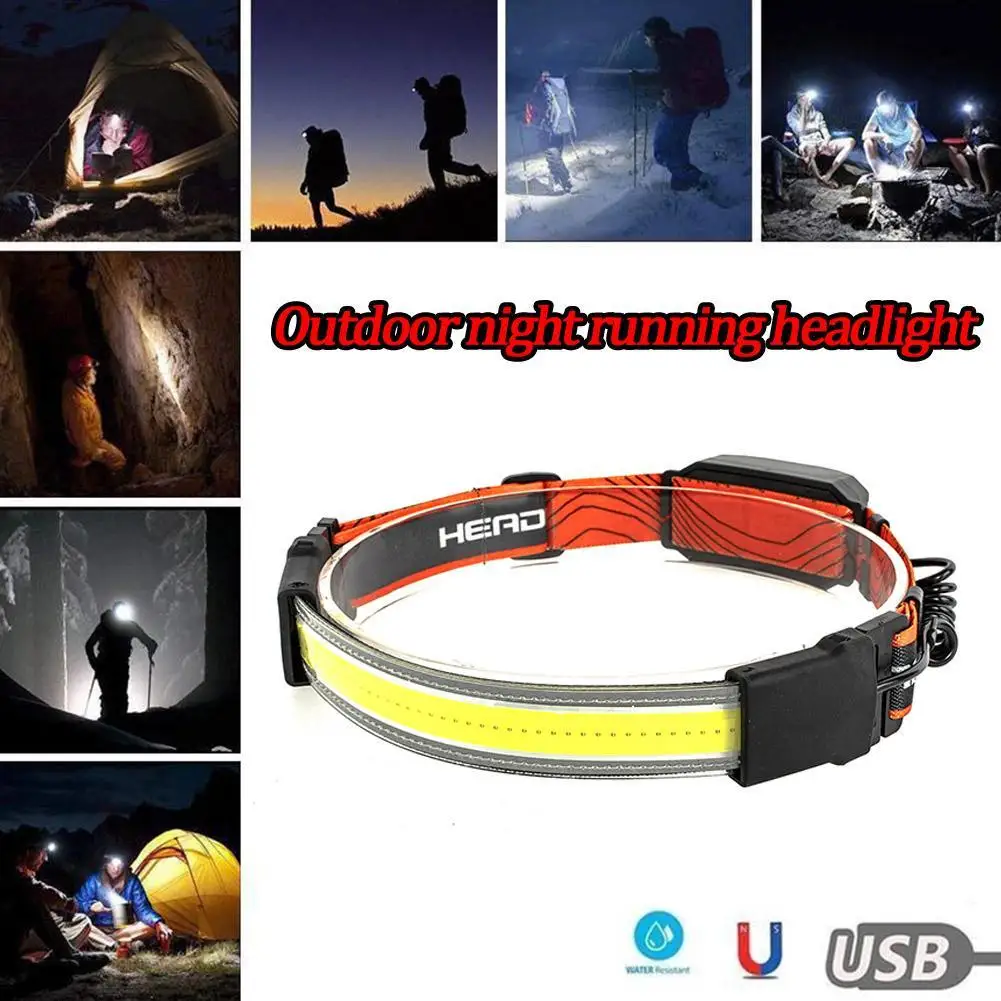 

Portable Mini Flashlight COB Led Headlamp Powerful Built-in Stepless Camping Headlight Battery 18650 Outdoor Fishing Dimmin I1N3